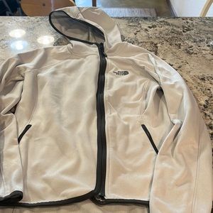 The North Face M gray hooded zip up. Perfect condition!